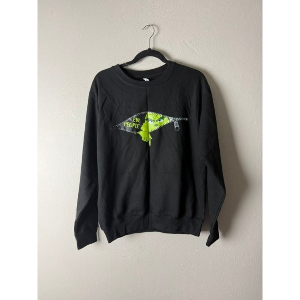 Zuni Sportswear Ew People Grinch Graphic Sweatshirt Black Crewneck Medium